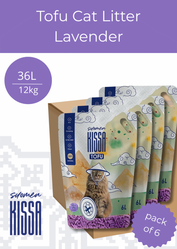 Наполнитель для кошек Suomen Kissa Тофу, с ароматом лаванды, 6 л / 2,5 kg - Image 2
